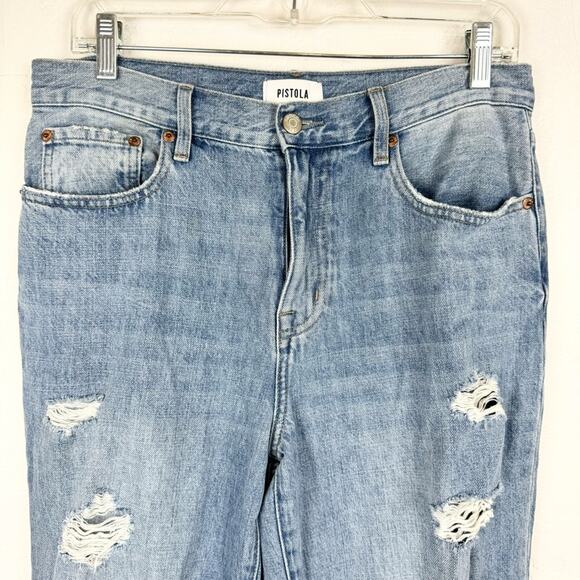 Pistola Presley Distressed High Rise 90's Tapered Relaxed Roller Jeans Size 28 - Picture 4 of 11